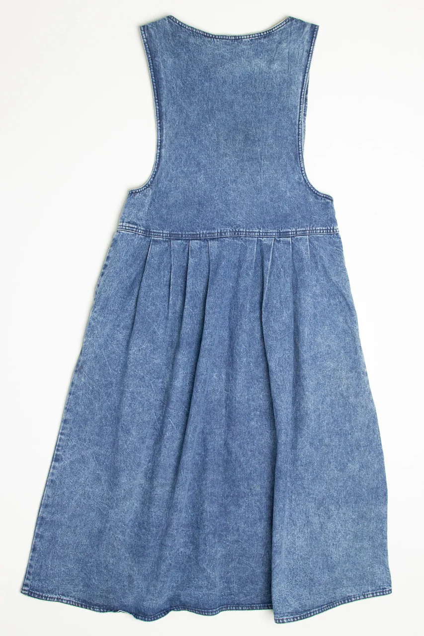 Acid Washed Woolrich Drop Waist Denim Dress (sz. L)
