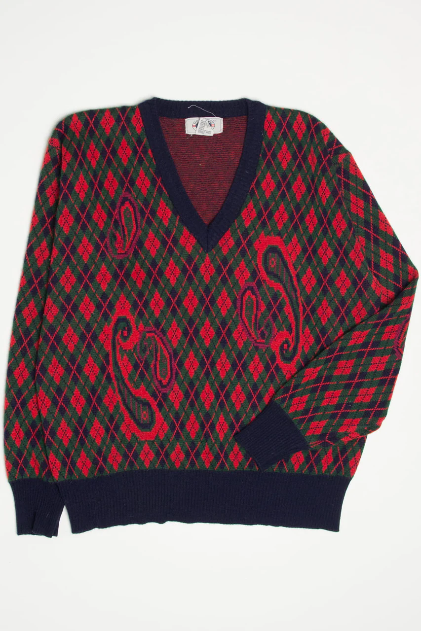 Argyle Paisley Hemingway Point 80s Sweater - Image 2