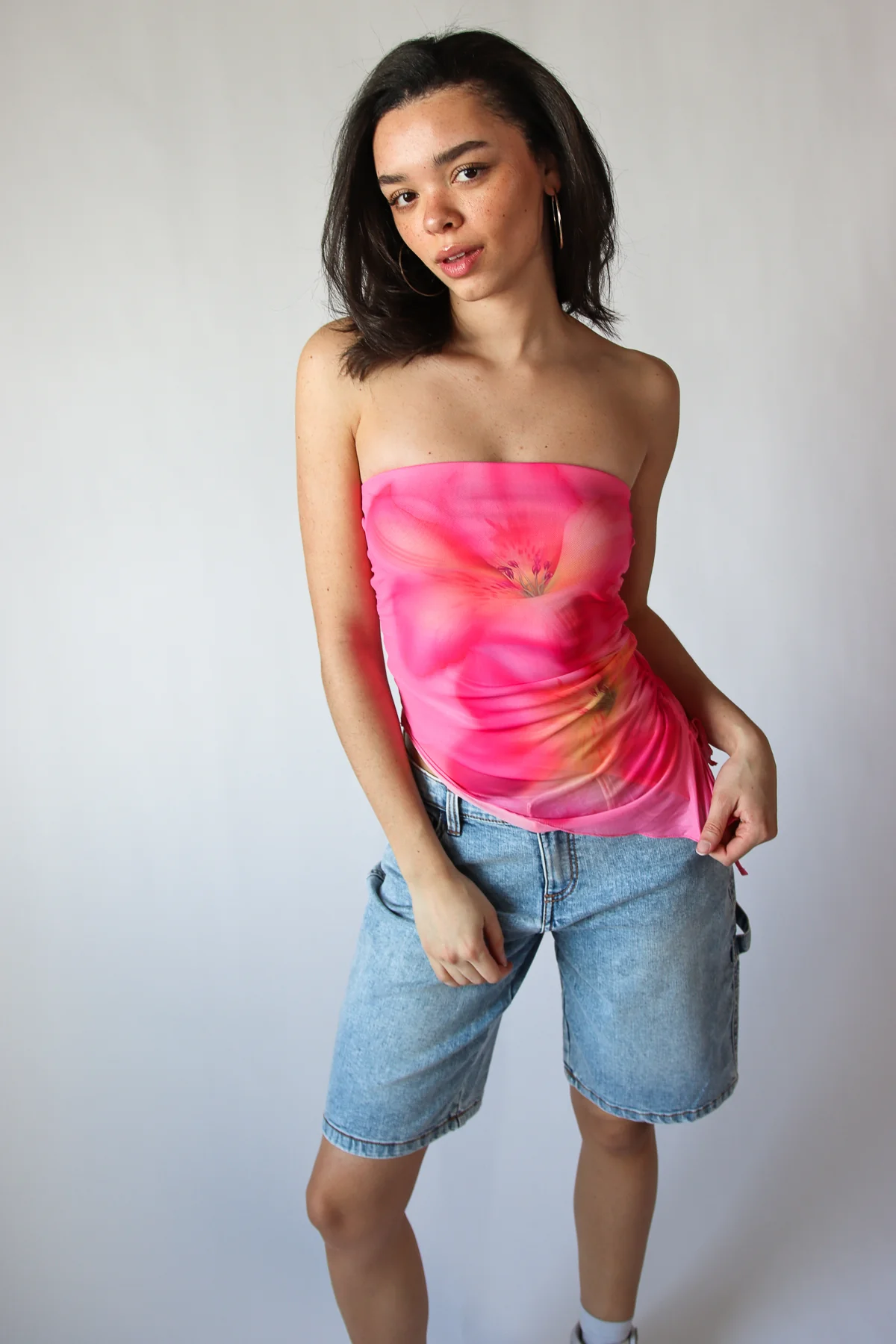 Asymmetrical Hibiscus Tube Top - Image 3