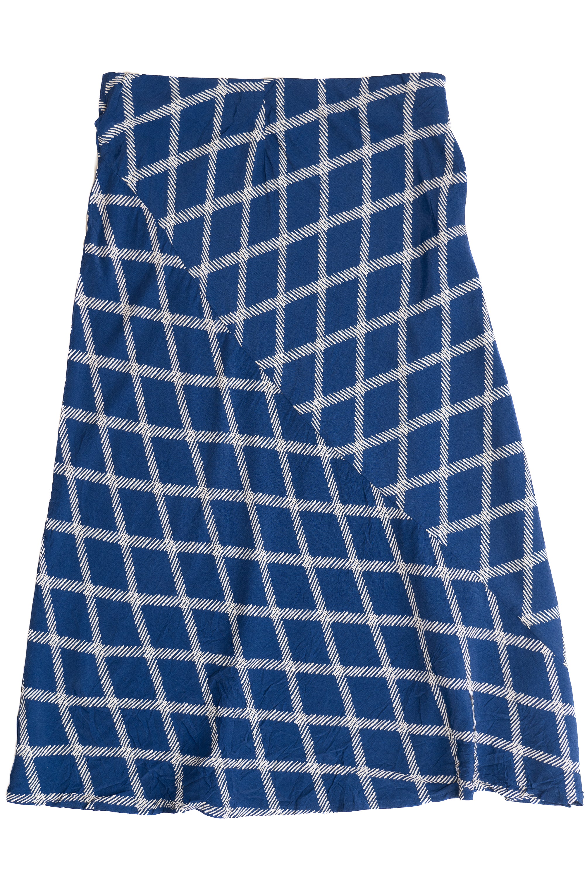 Ava & Viv Navy Grid Midi Elastic Waist Skirt - Image 3