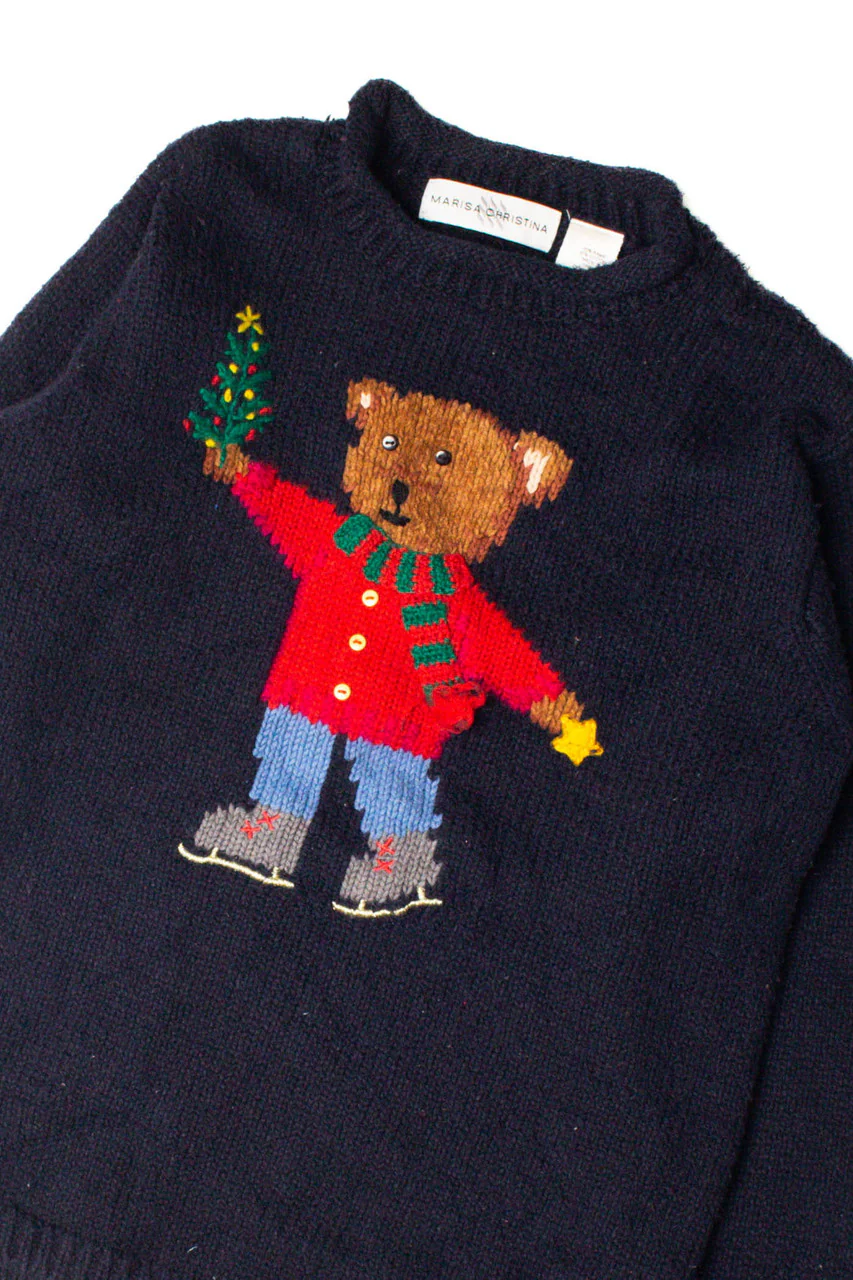 Baby Bear Holding Baby Tree Ugly Christmas Pullover 59351