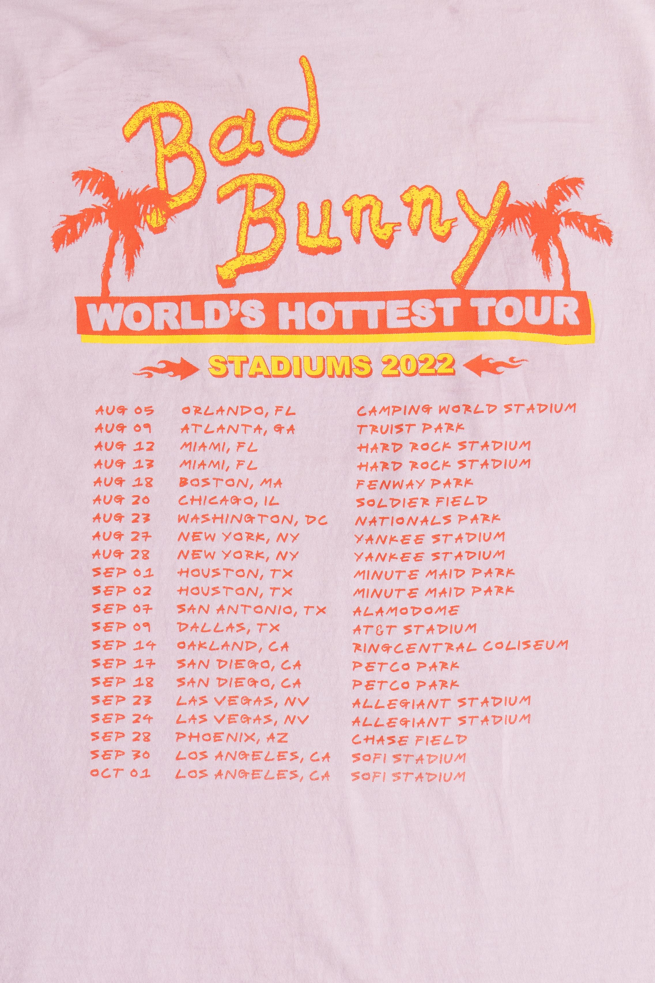 Bad Bunny "Un Verano Sin Ti" World's Hottest Tour 2022 T-Shirt (2020s) - Image 4