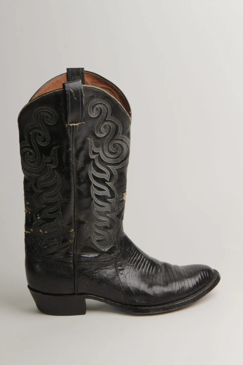 Black 11 D Cowboy Boots - Image 3