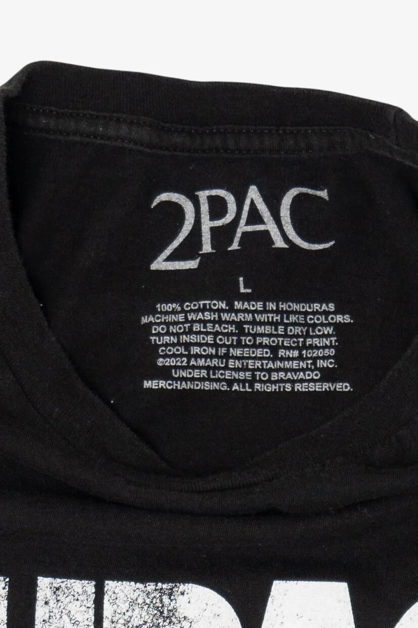 Black 2Pac Tupac T-Shirt (2010s) - Image 3