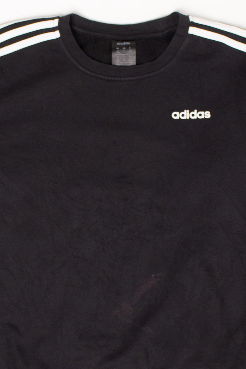 Black Adidas Striped Sleeve Sweatshirt