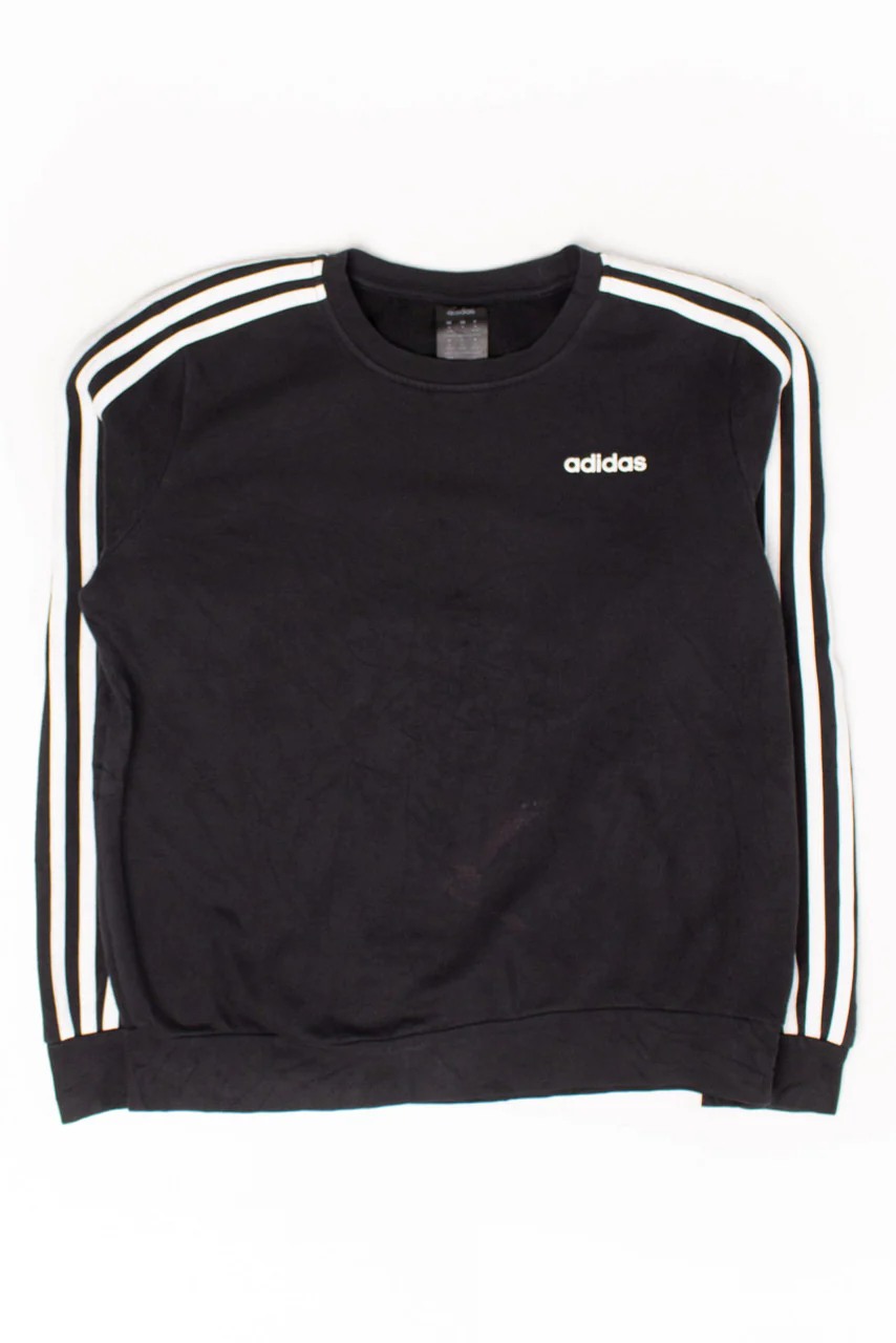 Black Adidas Striped Sleeve Sweatshirt - Image 2