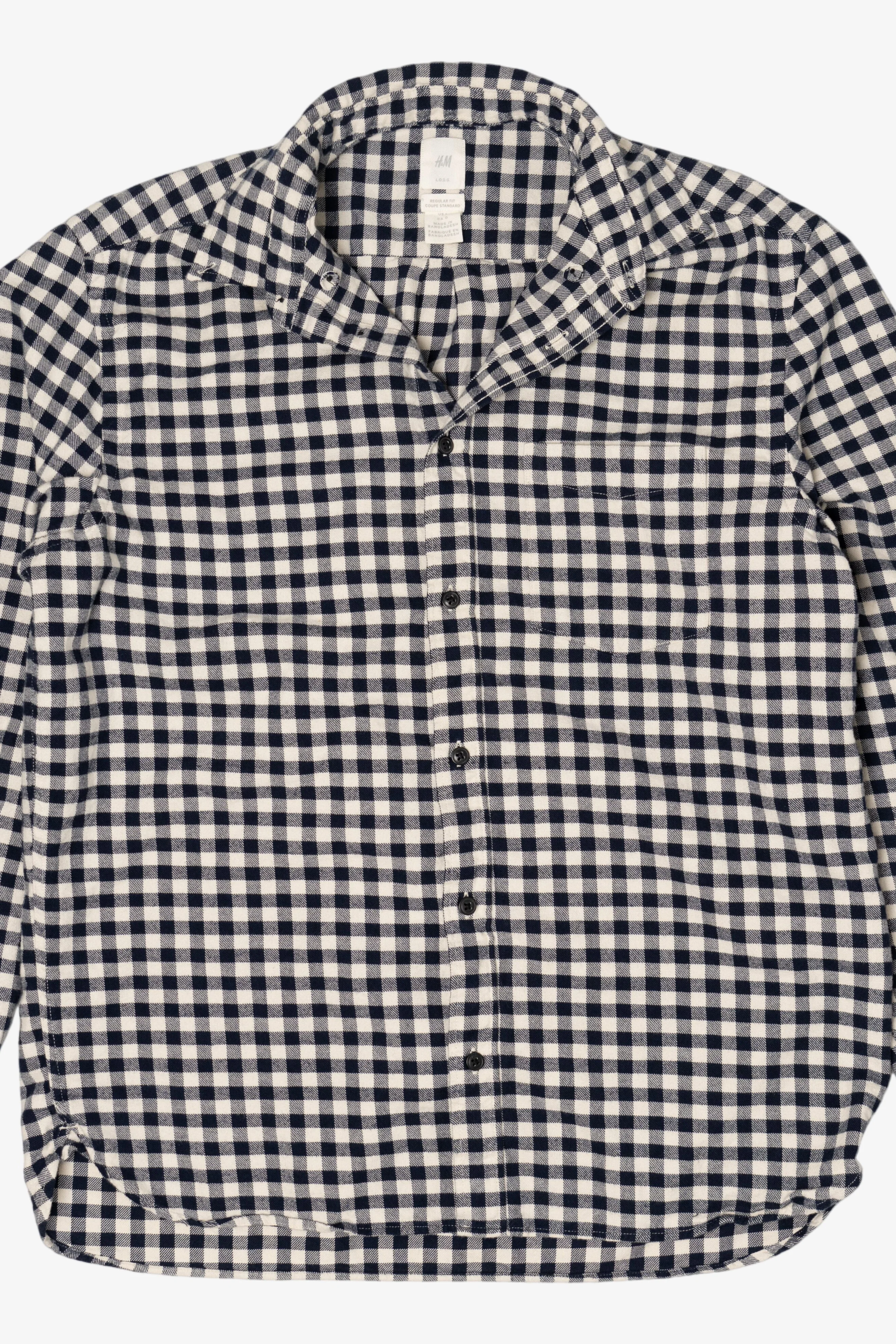 Black And White Checkered H&M Flannel Shirt (2010s) - Image 5