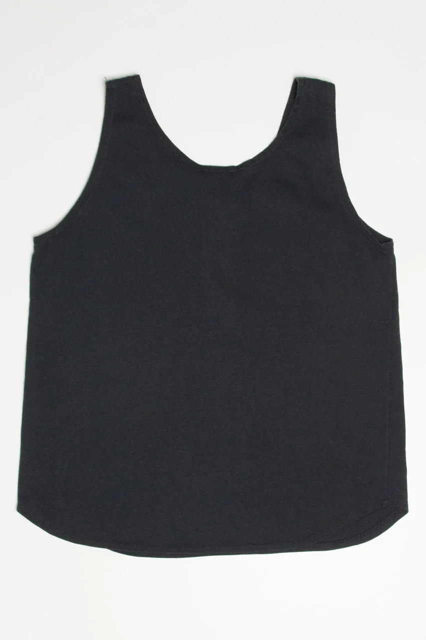 Black Button Front Erika Tank