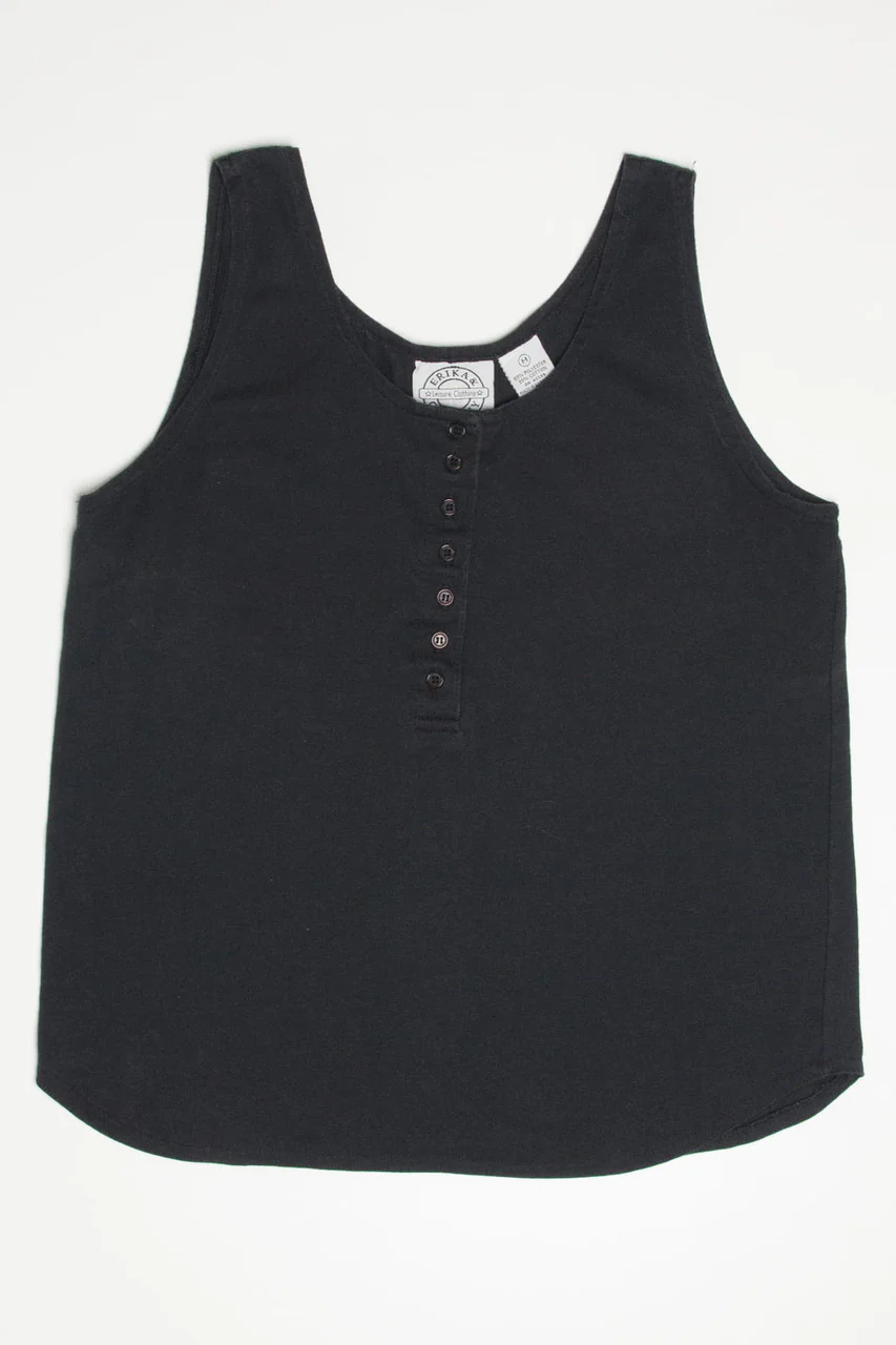 Black Button Front Erika Tank - Image 2