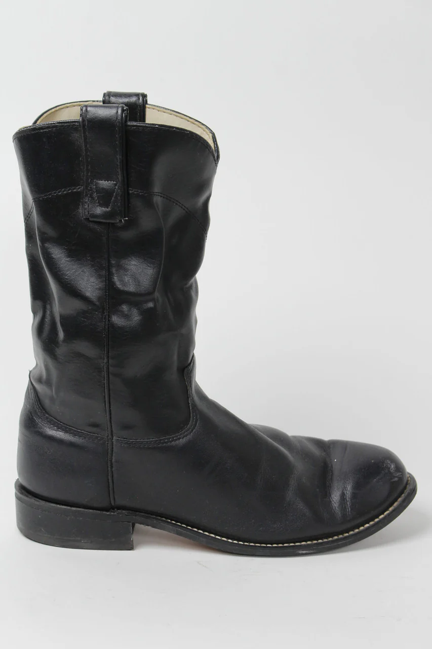 Black Cowboy Boots 6.5 M - Image 4