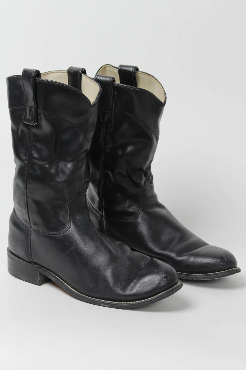 Black Cowboy Boots 6.5 M - Image 7