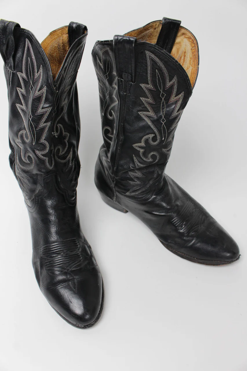 Black Cowboy Boots (Sz. 10.5 E) 1288 - Image 5
