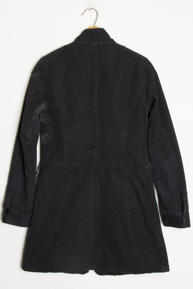 Black Denim Women's Trench Coat