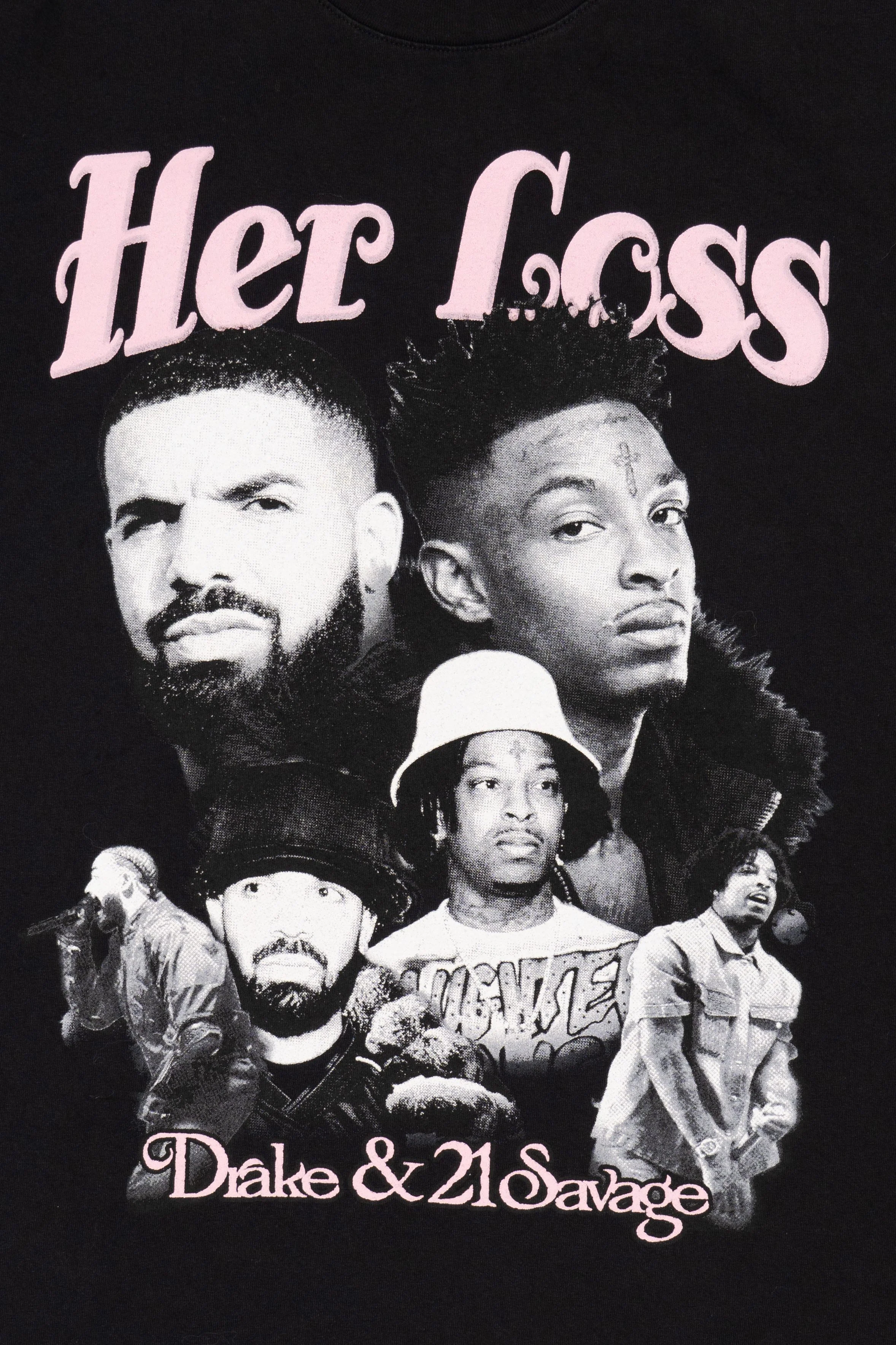 Black Drake And 21 Savage "Her Loss" T-Shirt (2020s) - Image 3