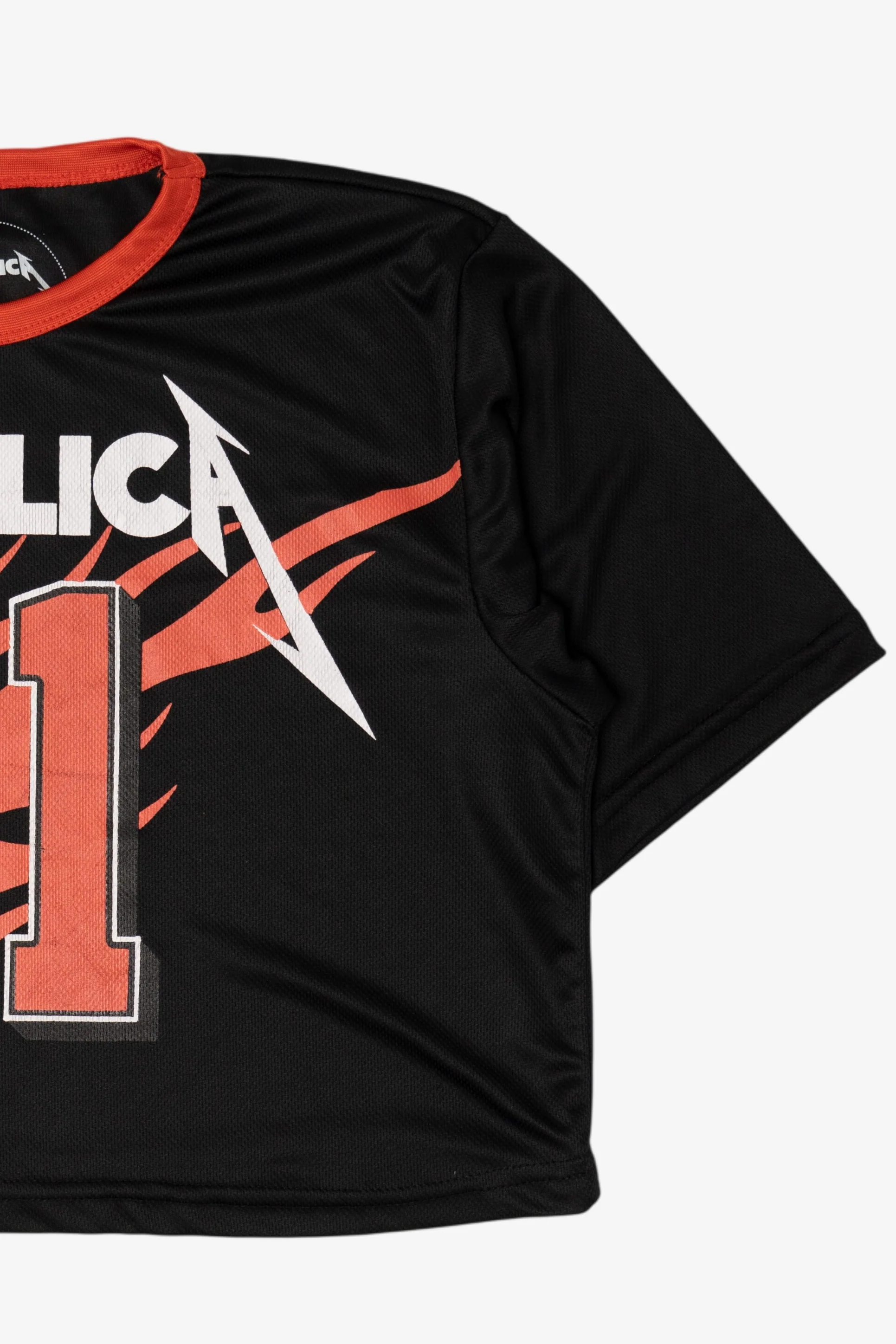 Black Metallica 81 Jersey Crop Top T-Shirt (2020s) - Image 7