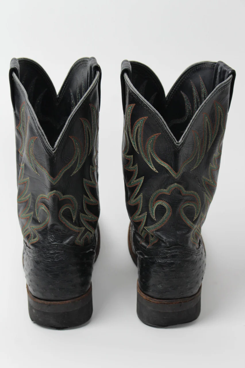 Black Textured Cowboy Boots (Sz. 9 D) 1293 - Image 2