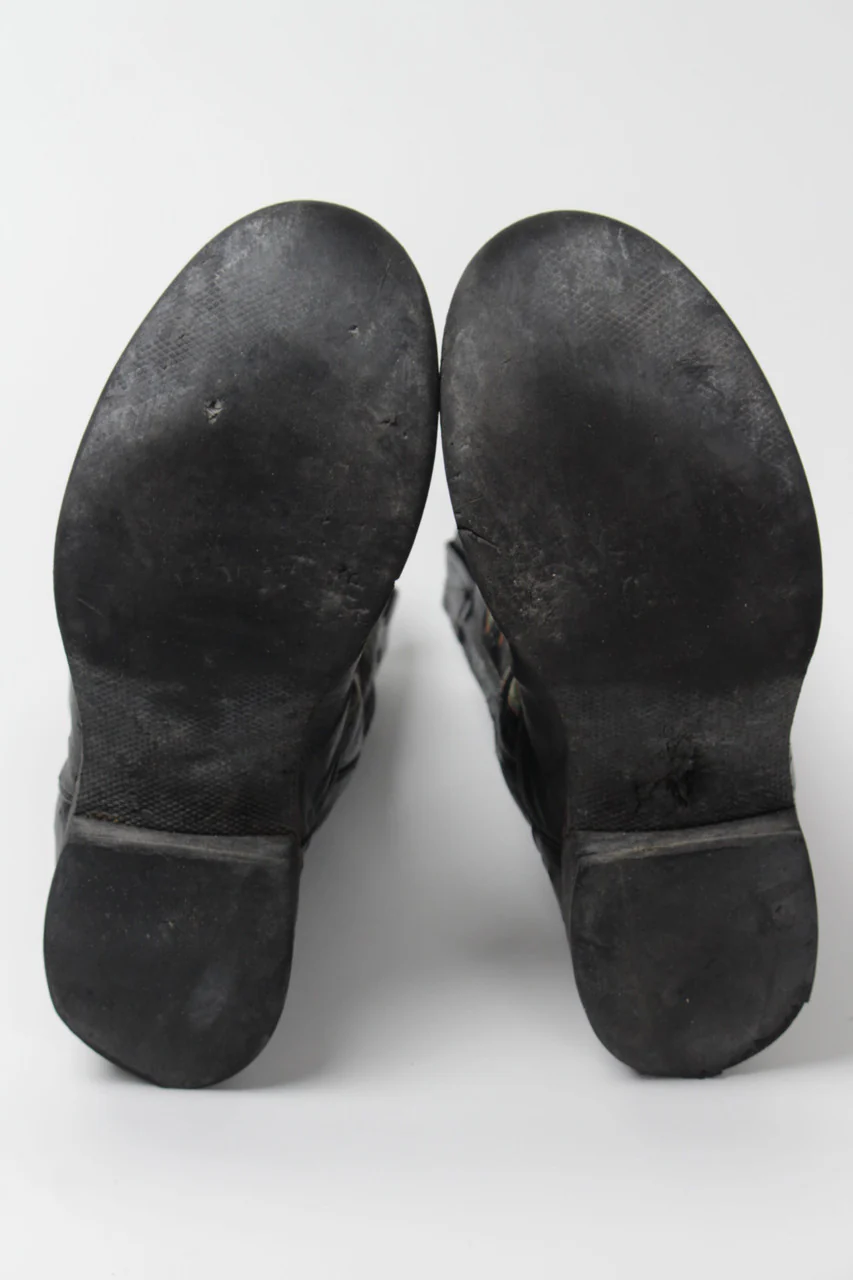 Black Textured Cowboy Boots (Sz. 9 D) 1293 - Image 3