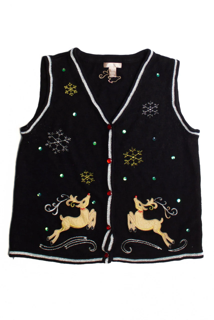Black Ugly Christmas Vest 60603 - Image 2
