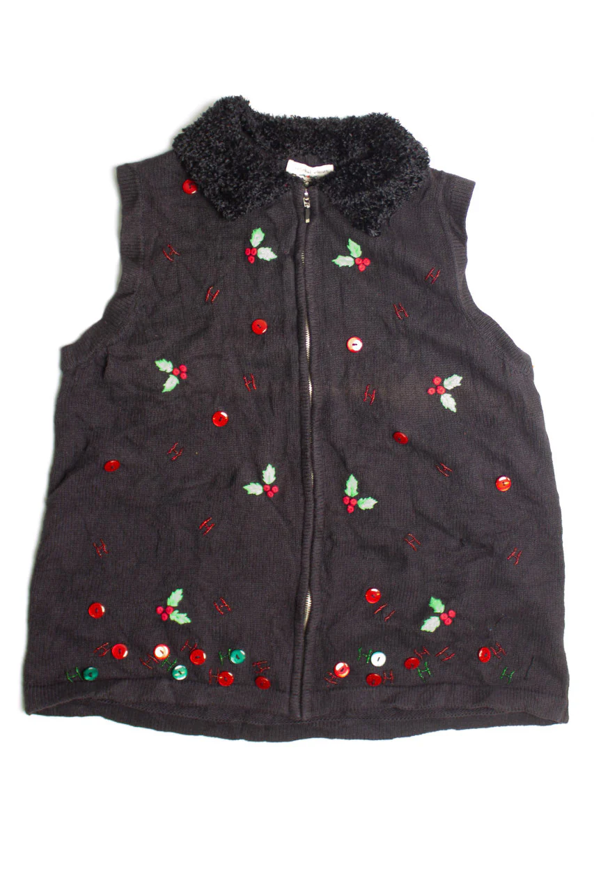 Black Ugly Christmas Vest 60739 - Image 2