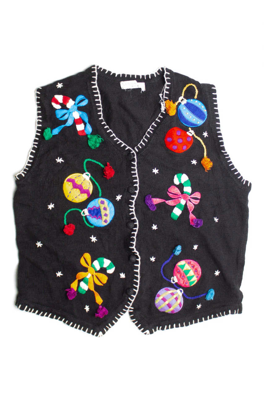Black Ugly Christmas Vest 60788 - Image 2