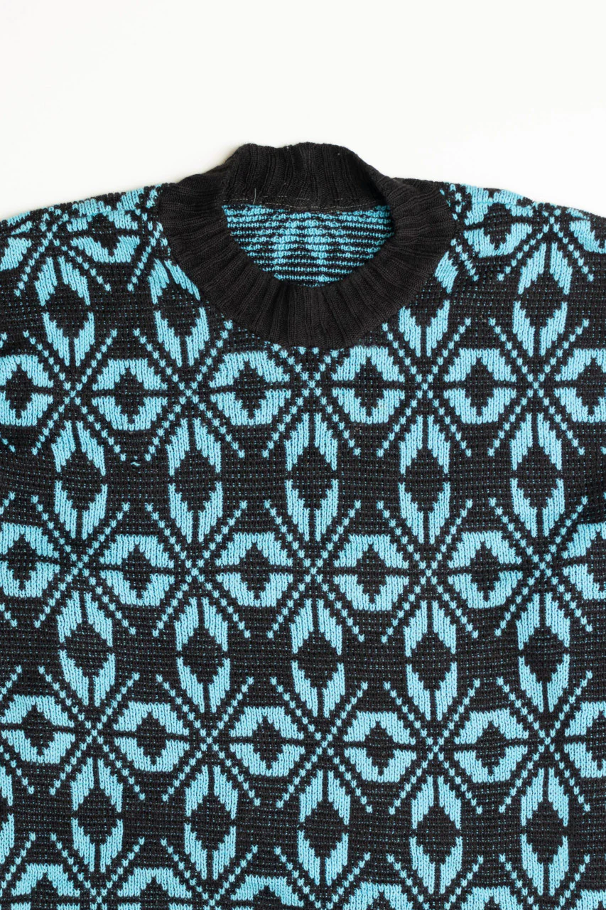 Blue and Black 80s Sweater