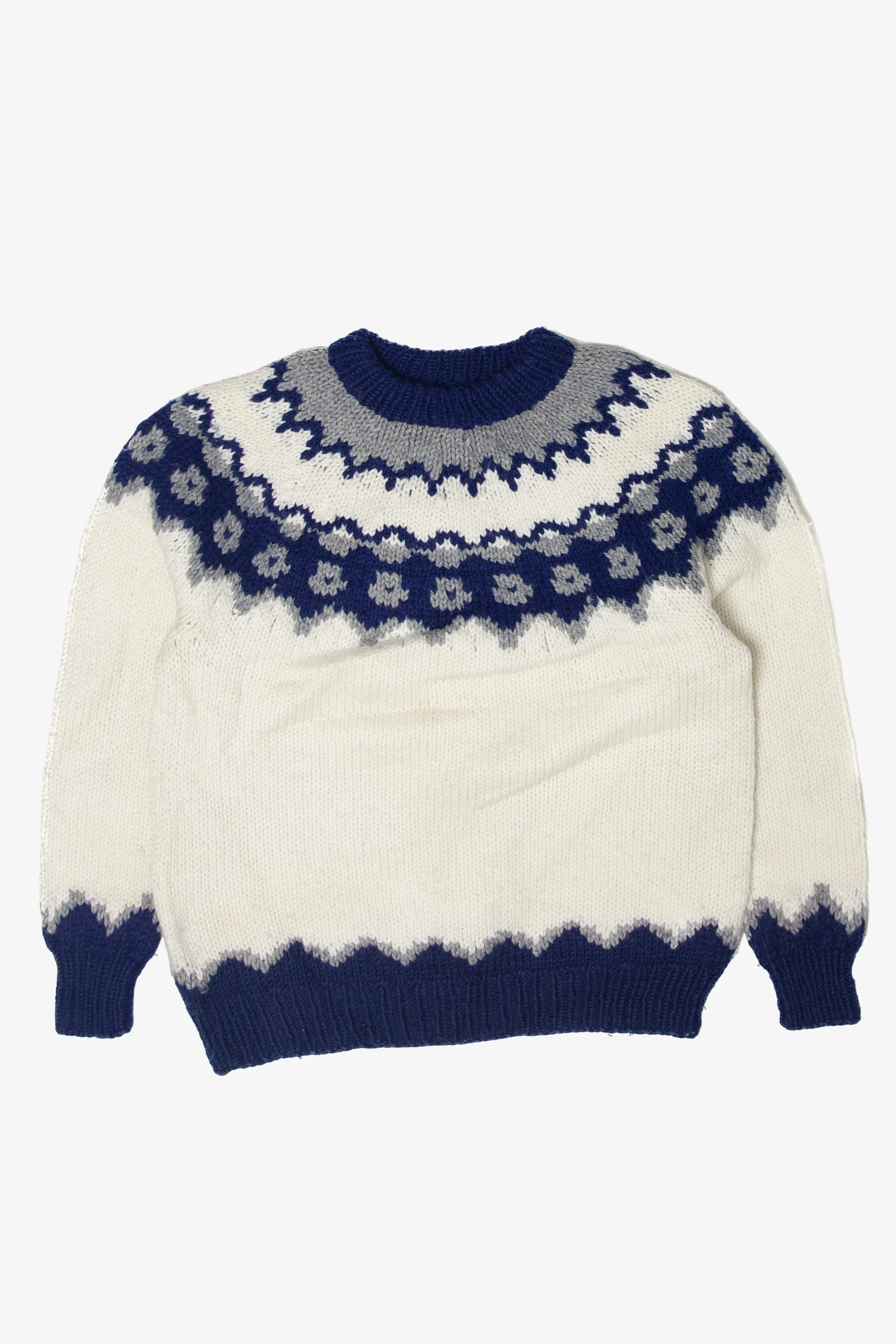 Blue And White Fair Isle Sweater