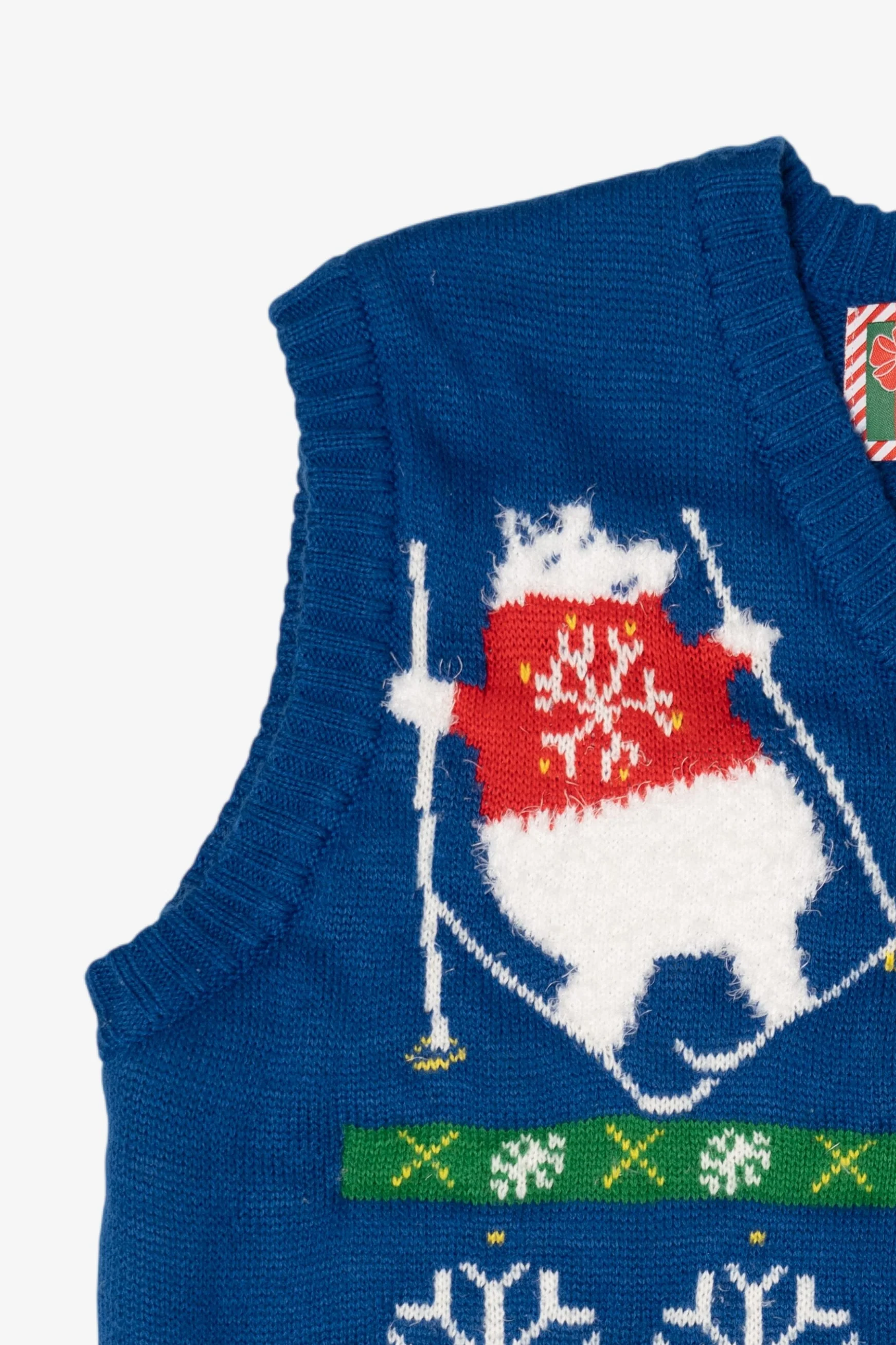 Blue Polar Bears Skiing Ugly Christmas Vest (2010s) - Image 6