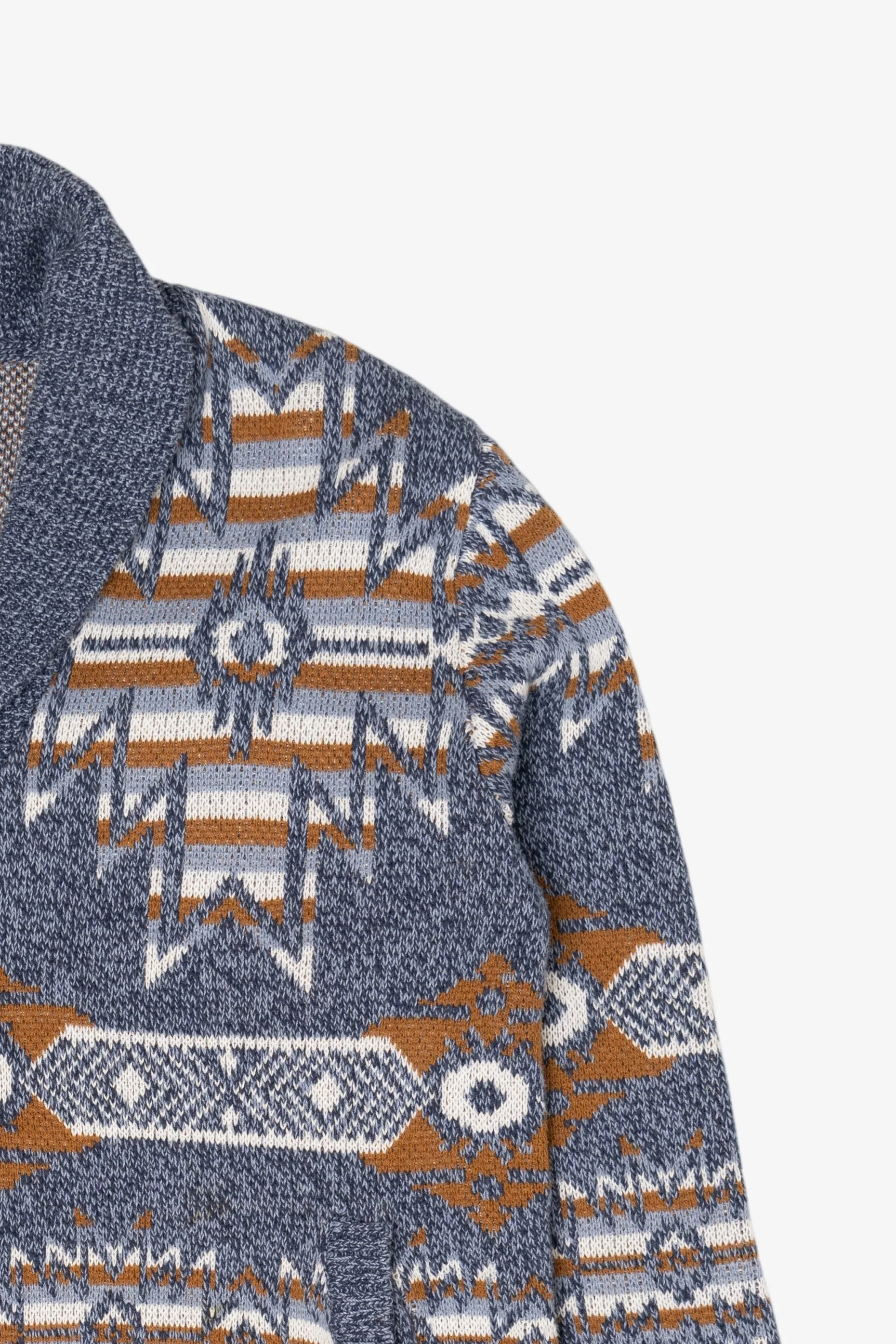 Blue Southwestern Pattern Rown Cardigan Sweater (2010s) - Image 8