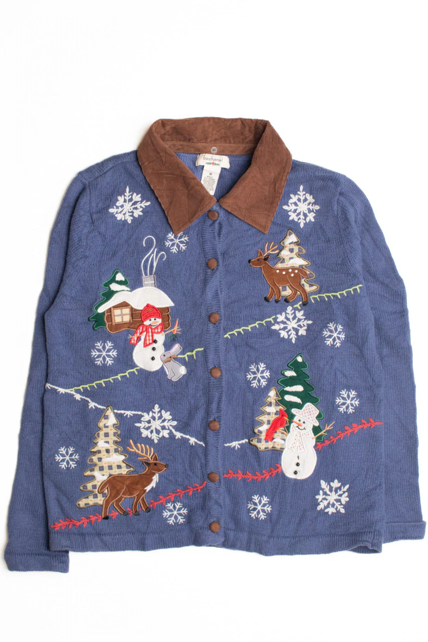 Blue Ugly Christmas Cardigan 61056 - Image 2