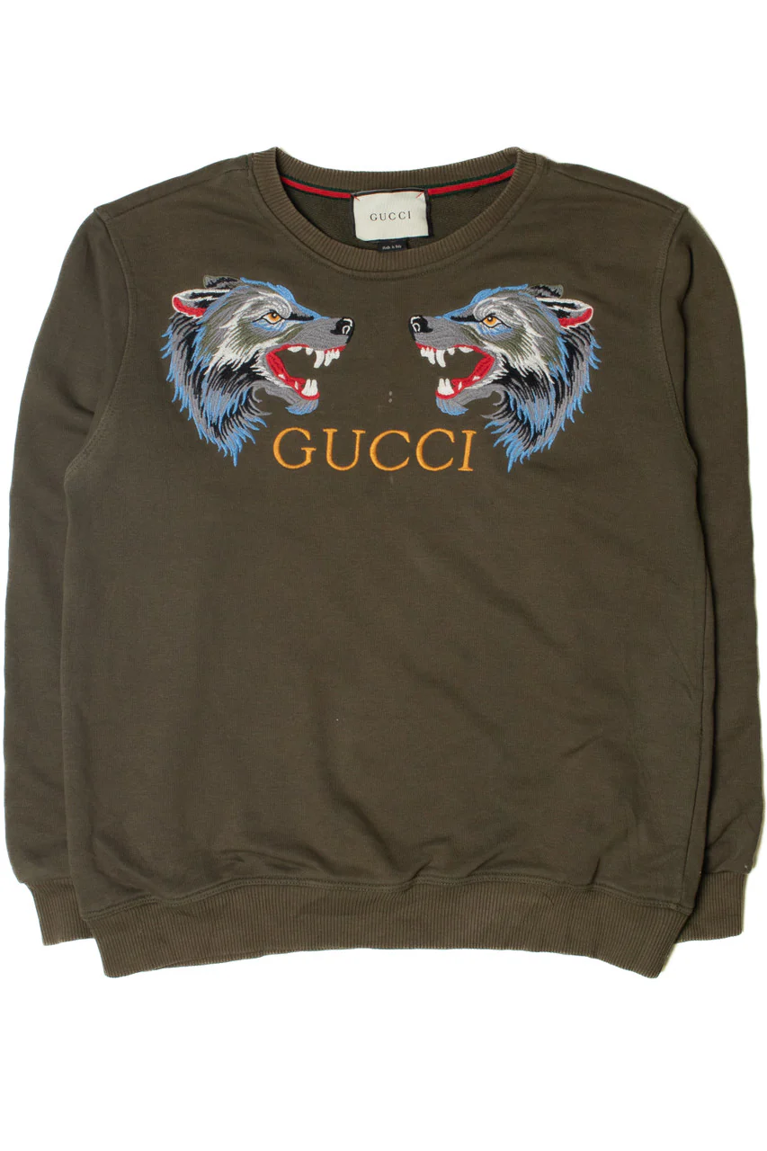 Bootleg Gucci Wolf Head Embroidered Sweatshirt - Image 2