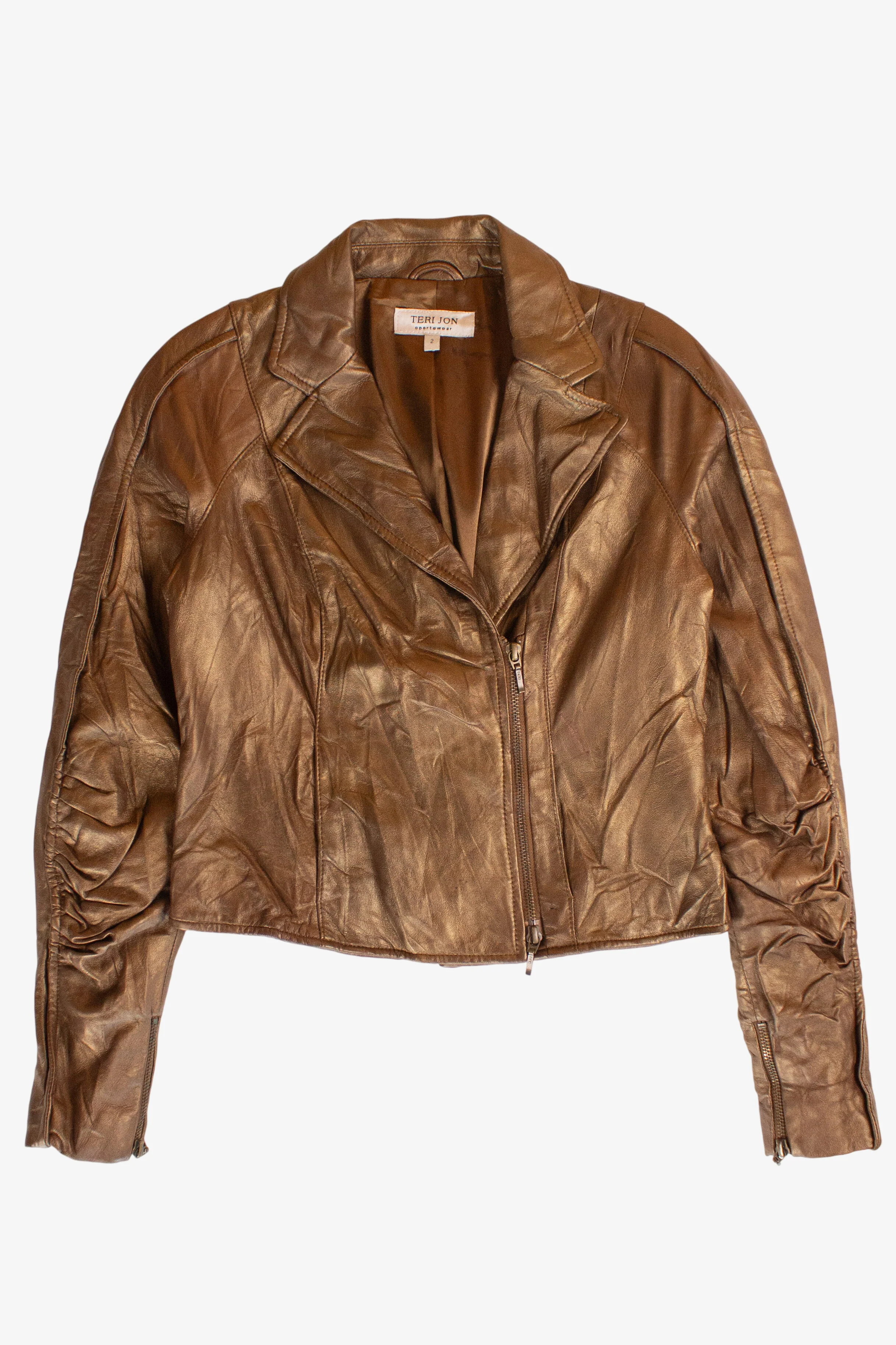 Bronze Moto Style Leather Jacket (2000s)