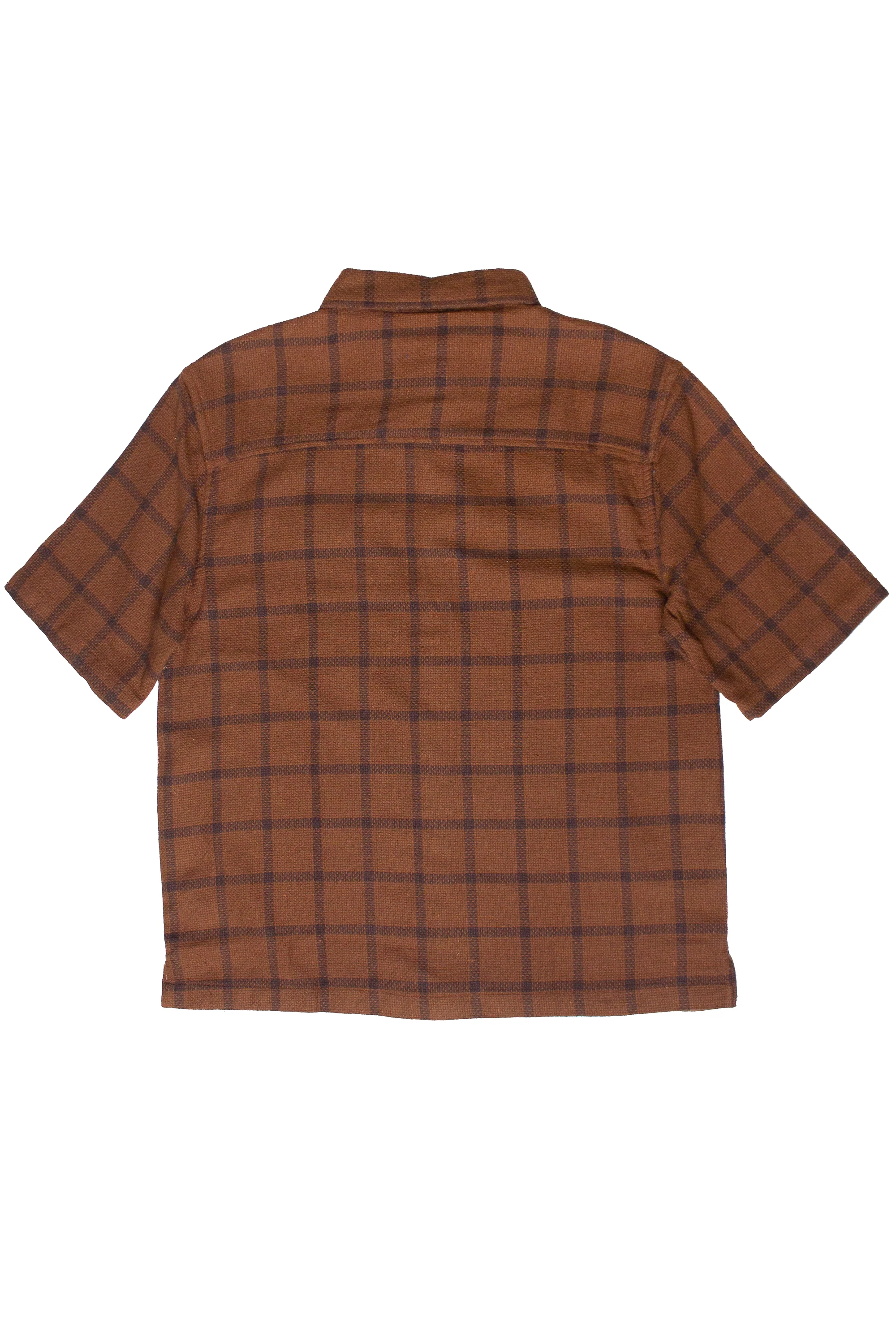 Brown Check Woven Knit Button Up Shirt - Image 16