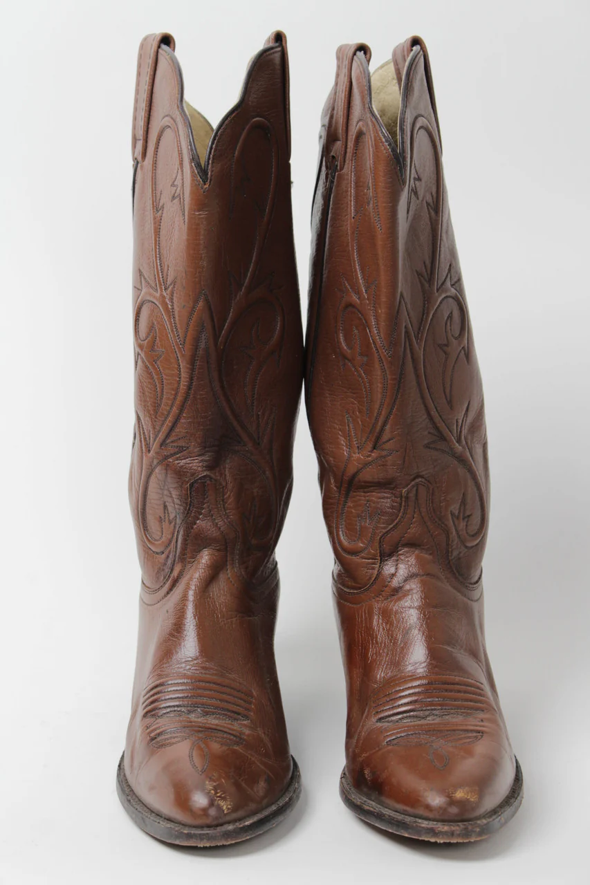 Brown Cowboy Boots (Sz. 7.5 M) 1279