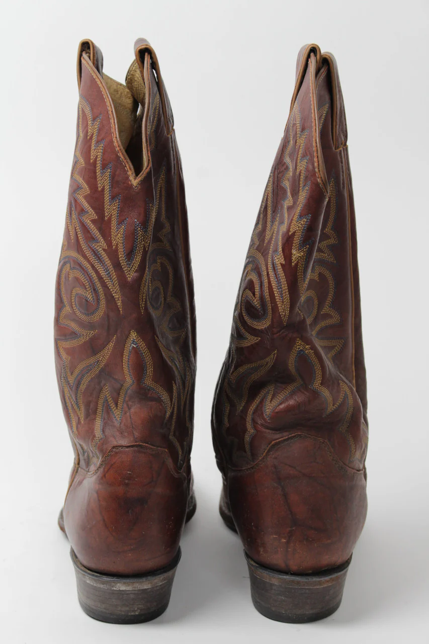Brown Justin Cowboy Boots (Sz. 9 D) 1282 - Image 2