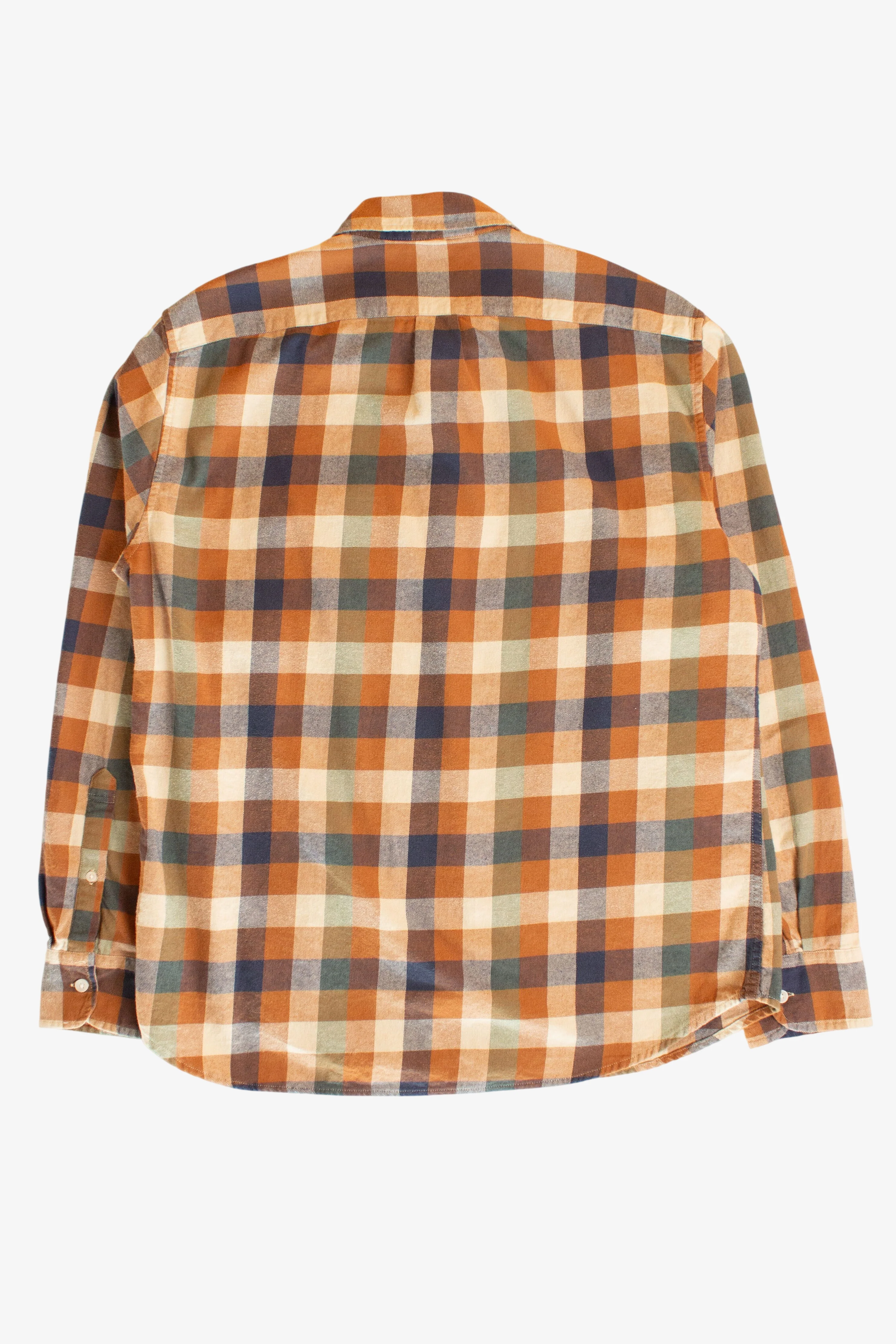 Burnt Orange J. Crew Flannel Shirt (2010s) - Image 3
