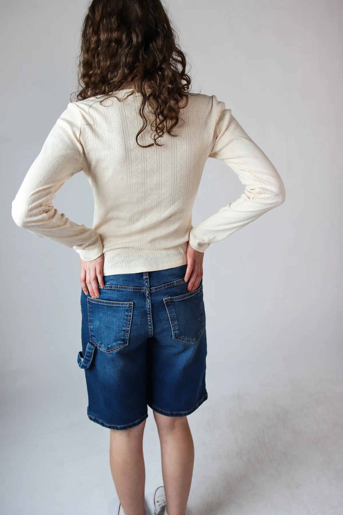 Button Down Pointelle Long Sleeve Shirt - Image 13