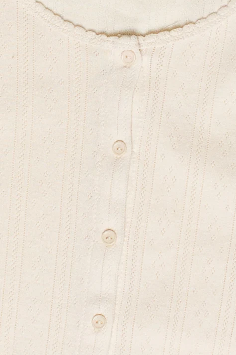 Button Down Pointelle Long Sleeve Shirt - Image 9