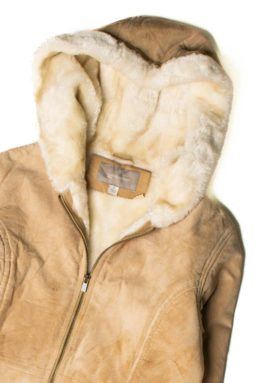 Camel Brown Croft & Barrow Fur Lined Winter Coat