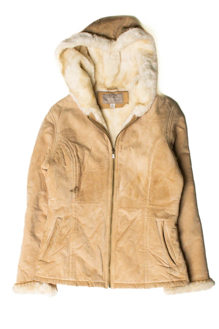 Camel Brown Croft & Barrow Fur Lined Winter Coat - Image 3