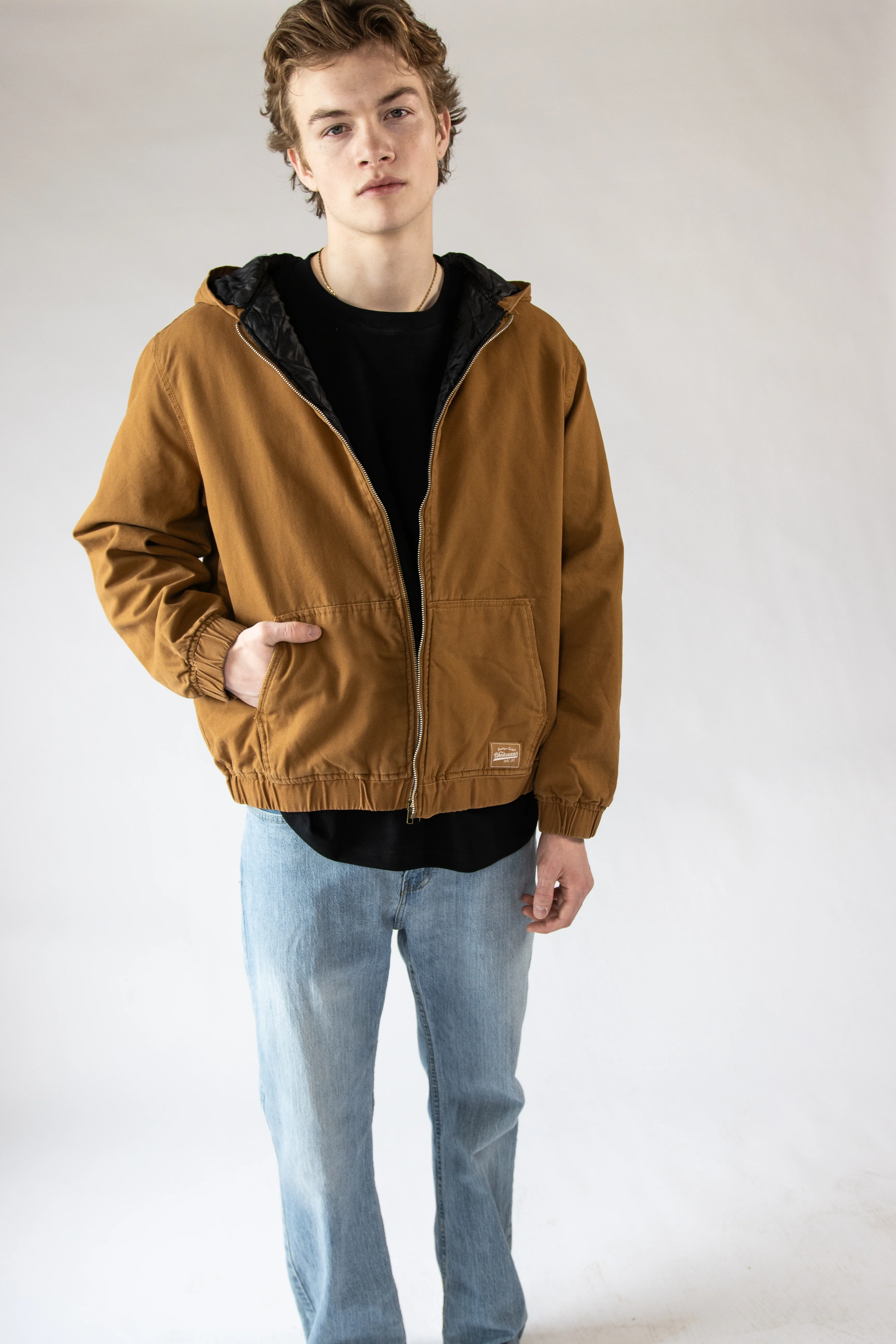 Canvas Workwear Hooded Jacket - Image 2