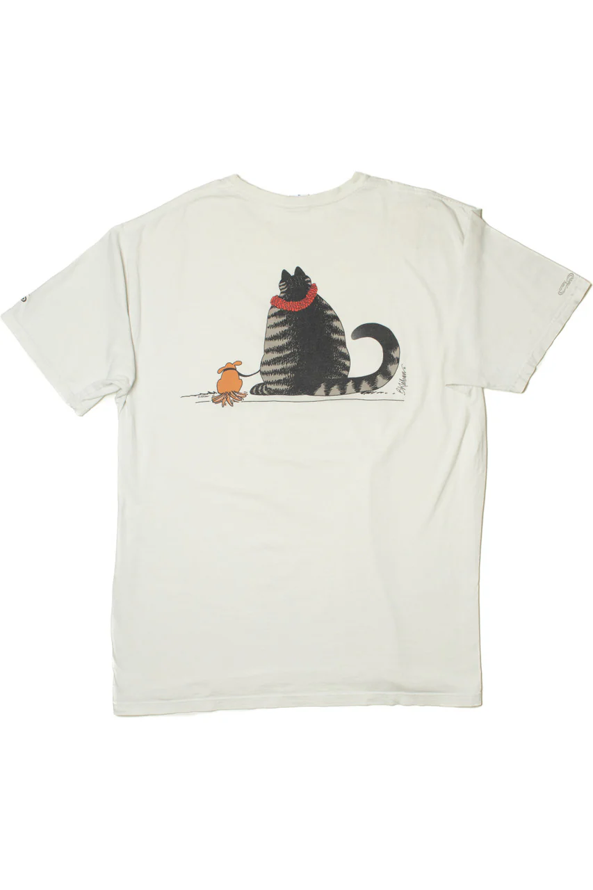 Cat & Dog Cartoon Front/Back Print Crazy Shirts T-Shirt