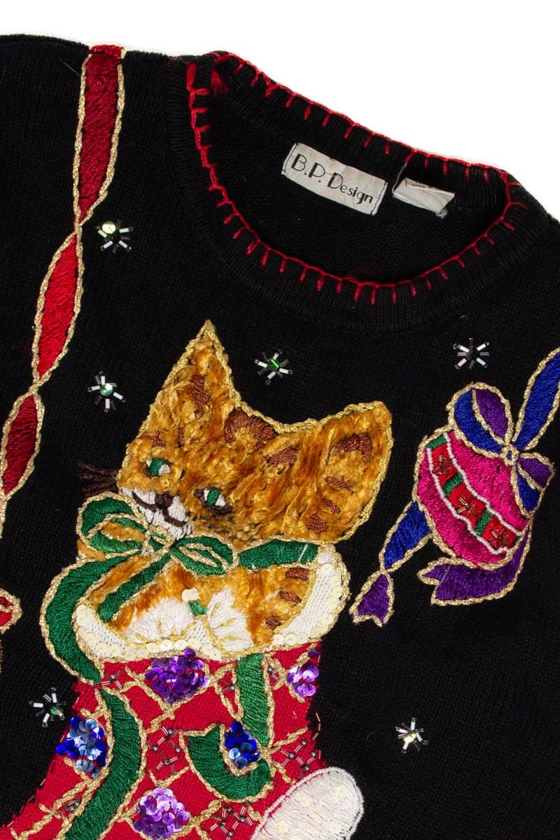 Cat in Stocking Ugly Christmas Sweater 62044