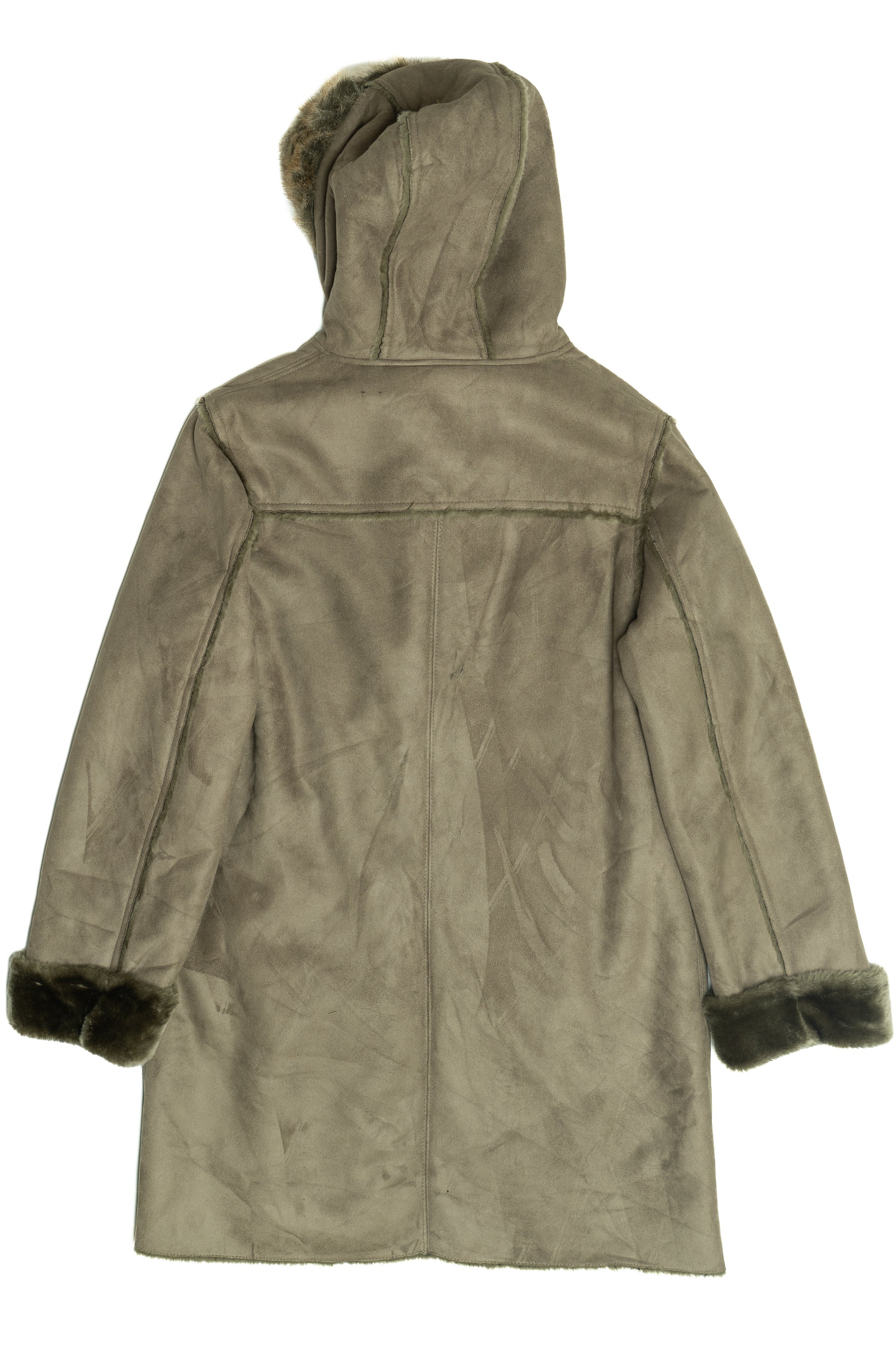 Chadwick's Sage Green Faux Suede Fur Coat - Image 2