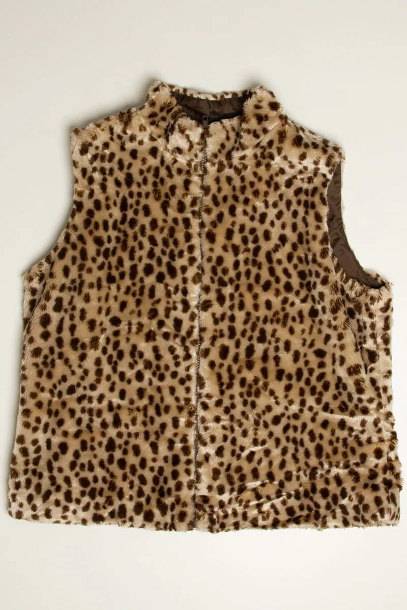 Cheetah Faux Fur Vest - Image 2