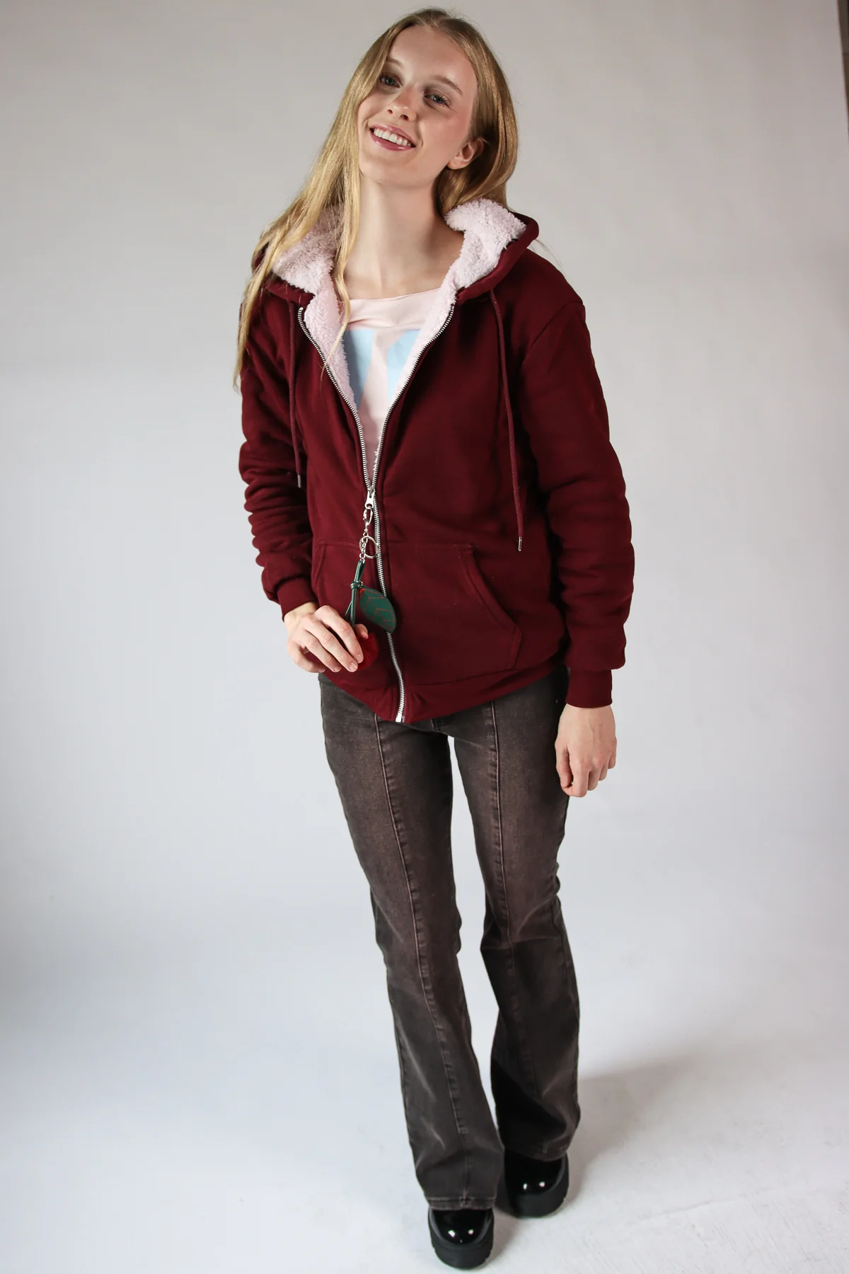 Cherry Charm Sherpa Lined Hoodie - Image 3