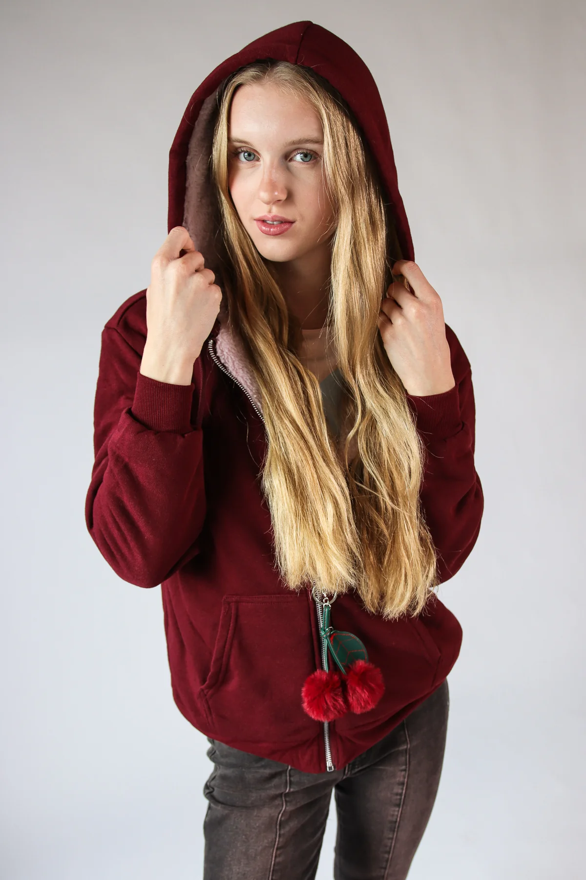 Cherry Charm Sherpa Lined Hoodie - Image 4