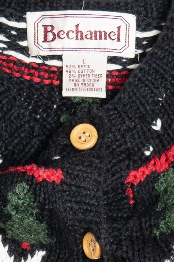 Christmas Tree Fair Isle Ugly Christmas Cardigan (1990s) - Image 4