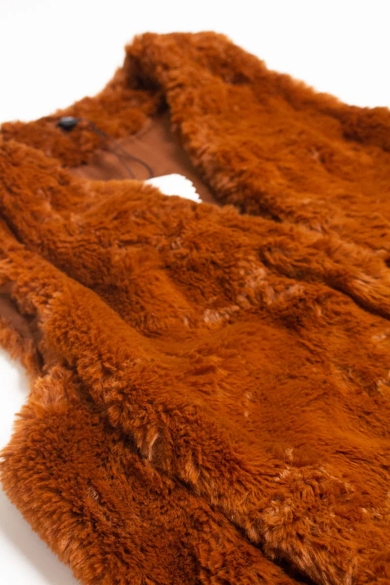 Cinnamon Stella & Dot Faux Fur Vest