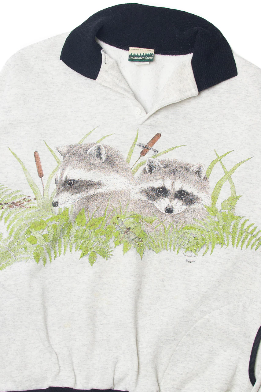 Coldwater Creek Raccoon Family Front/Back Sweatshirt - Image 2