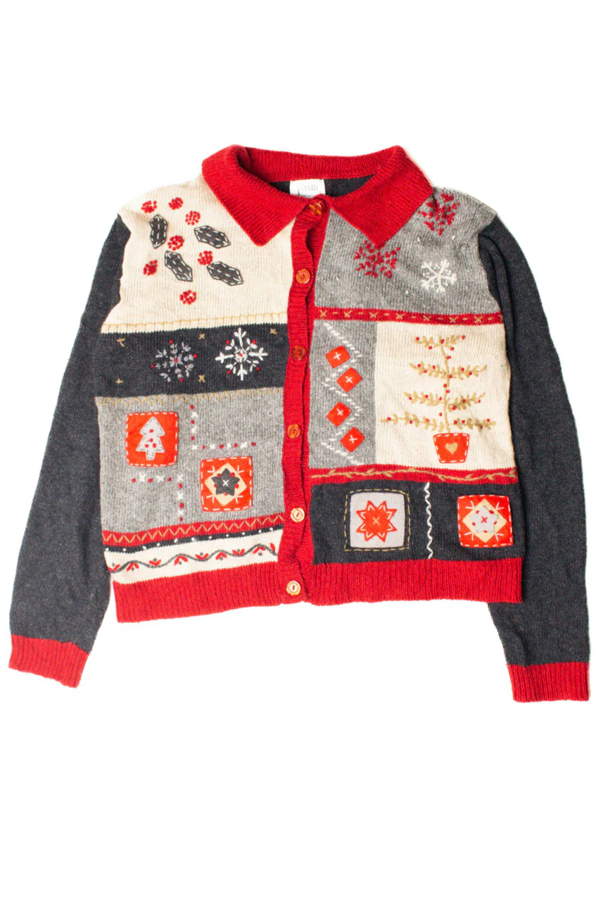 Colorful Collage Ugly Christmas Cardigan 59329 - Image 2